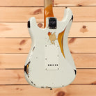 Fender Custom Shop 1960 Stratocaster heavy relic electric guitar Olympic White over 3-color sunburst with single-coil pickups