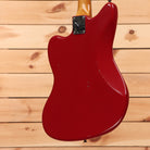 Fender Custom Shop 1959 Jazzmaster electric guitar Dakota Red with offset body and neck plate detail