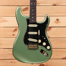 Fender Custom Shop 1965 DualMag Stratocaster electric guitar Sage Green Metallic Journeyman Relic with single-coil pickups