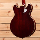 Eastman T184MX semi-hollow body electric guitar classic dark red finish with maple binding