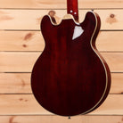 Eastman T184MX semi-hollow body electric guitar classic dark red finish with maple binding