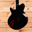Eastman Juliet VB semi-hollow electric guitar antique black varnish with red f-hole pickguard