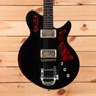 Eastman Juliet VBB semi-hollow body electric guitar antique black varnish with red tortoiseshell pickguard and dual humbuckers