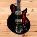 Eastman Juliet VBB semi-hollow electric guitar antique black varnish with red pickguard and dual humbuckers