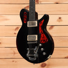 Eastman Juliet VBB semi-hollow electric guitar antique black varnish with red tortoiseshell pickguard and dual humbuckers