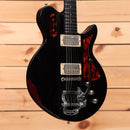 Eastman Juliet VBB semi-hollow electric guitar Antique Black Varnish with dual humbucker pickups