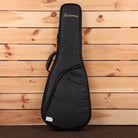 Eastman Juliet VB black varnish semi-hollow electric guitar case with shoulder strap