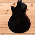 Eastman SB59-V semi-hollow electric guitar black with vintage-style f-hole and dark red burst finish