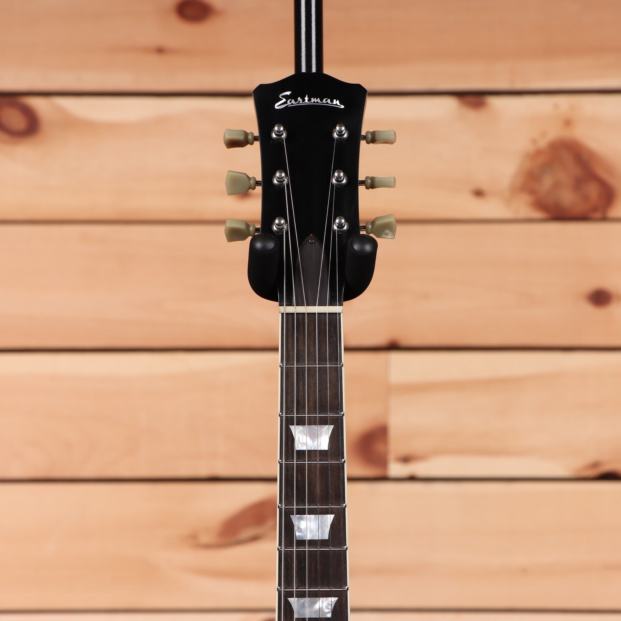 Eastman SB59-V semi-hollow electric guitar black with dual humbuckers and maple neck