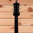 Eastman SB59-V semi-hollow body electric guitar Black with cream tuning pegs and f-holes