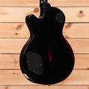 Eastman SB59-V semi-hollow body electric guitar black with f-hole and dark red interior