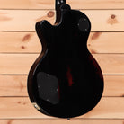 Eastman SB59-V semi-hollow body electric guitar black with f-hole and dark red interior