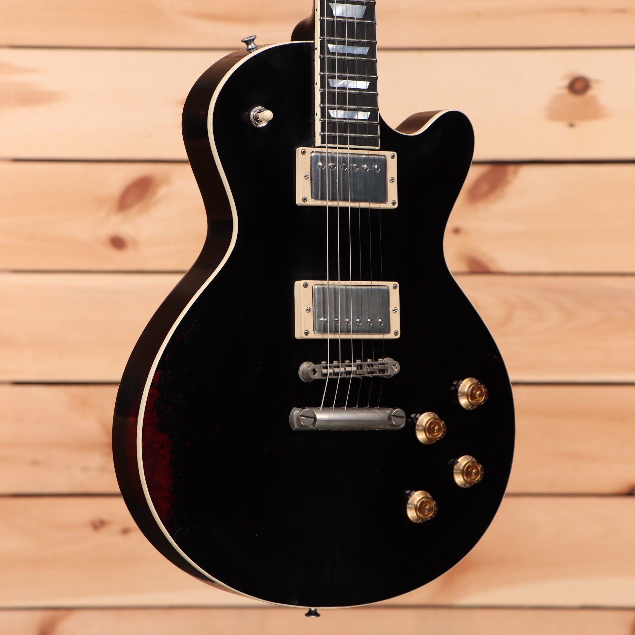 Eastman SB59-V semi-hollow body electric guitar black finish with dual humbucker pickups and gold hardware