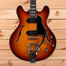 Eastman T64-V semi-hollow electric guitar Antique Goldburst with dual humbuckers and f-holes