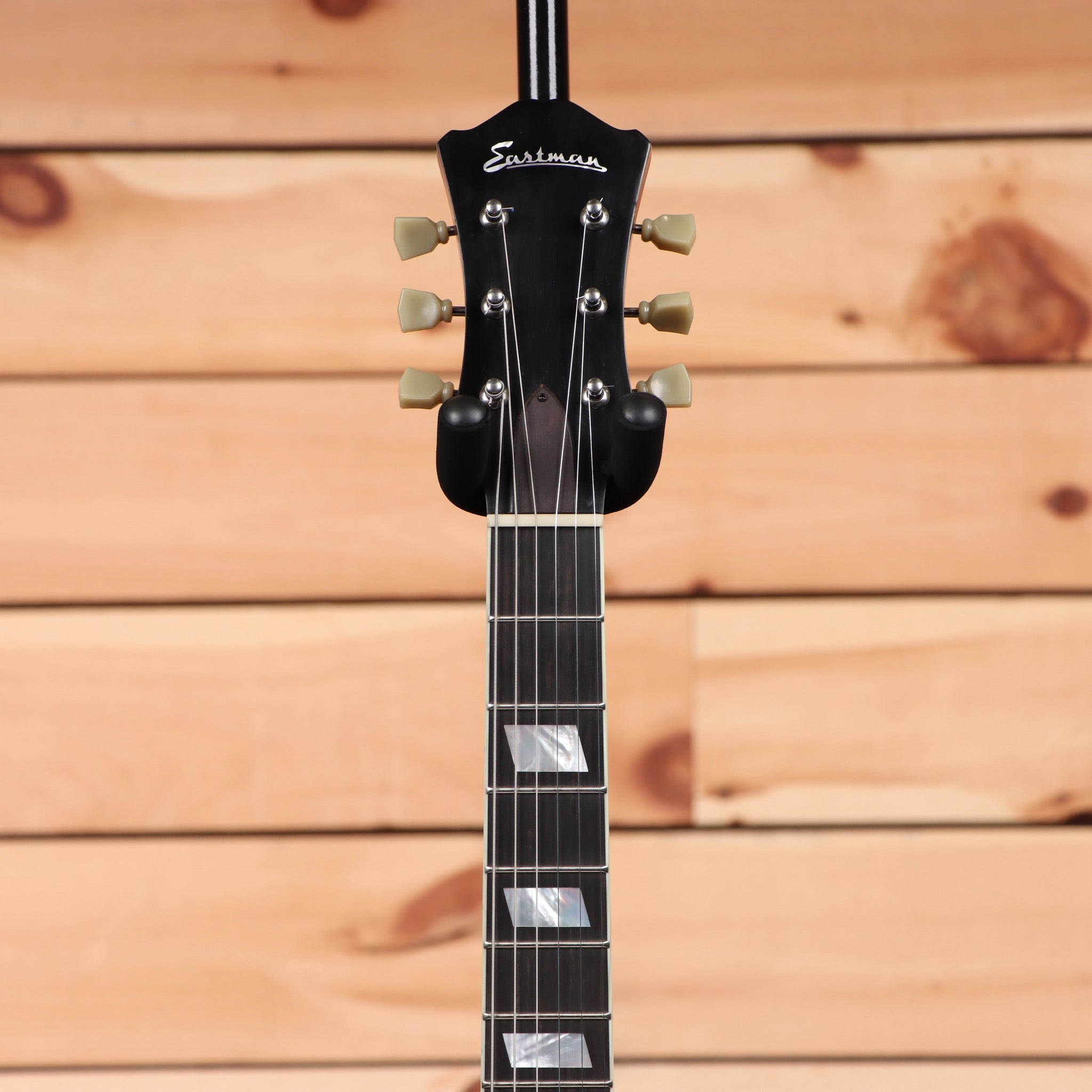 Eastman T64-V semi-hollow body electric guitar Antique Goldburst with trapeze tailpiece