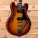 Eastman T64-V semi-hollow body electric guitar Antique Goldburst with dual humbucker pickups
