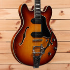 Eastman T64-V semi-hollow body electric guitar Antique Goldburst with dual humbucker pickups