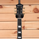 Eastman T64-V semi-hollow body electric guitar antique goldburst with f-holes and cream binding
