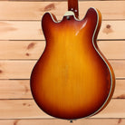 Eastman T64VT semi-hollow electric guitar Antique Goldburst with white binding and f-holes