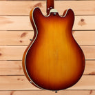 Eastman T64VT semi-hollow electric guitar antique goldburst with white binding and f-holes