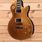 Gibson Slash Victoria Les Paul Standard Goldtop electric guitar with dual humbucker pickups and gold hardware