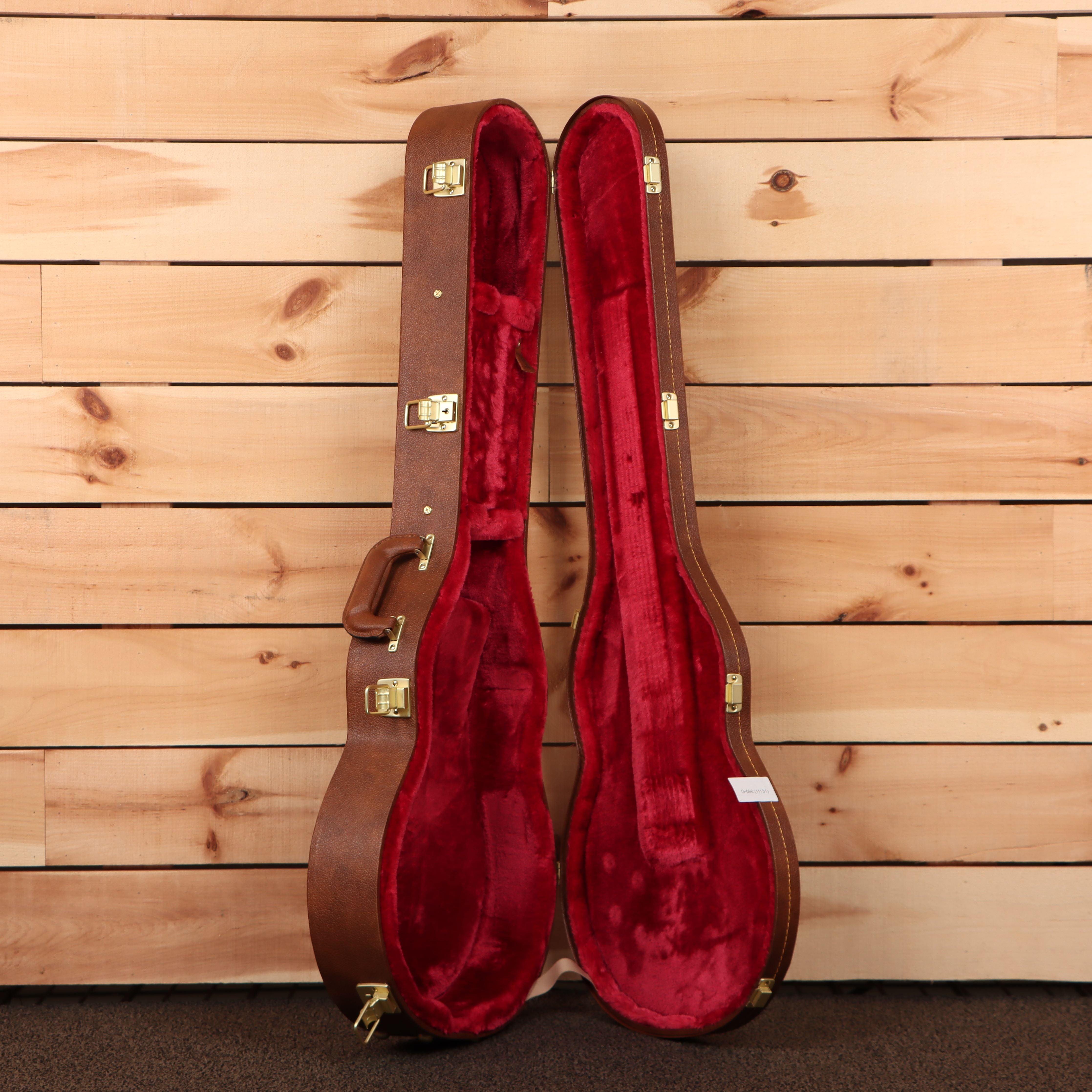 Gibson Les Paul Standard 50s electric guitar Tobacco Burst figured top with gold hardware and red velvet-lined case