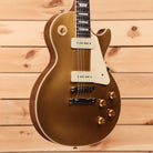 Gibson Les Paul Standard 50s P-90 electric guitar Goldtop finish with cream P-90 pickups and gold knobs