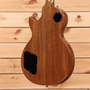Gibson Les Paul Standard 50s P-90 Goldtop electric guitar back view showing mahogany body with black control cavity cover