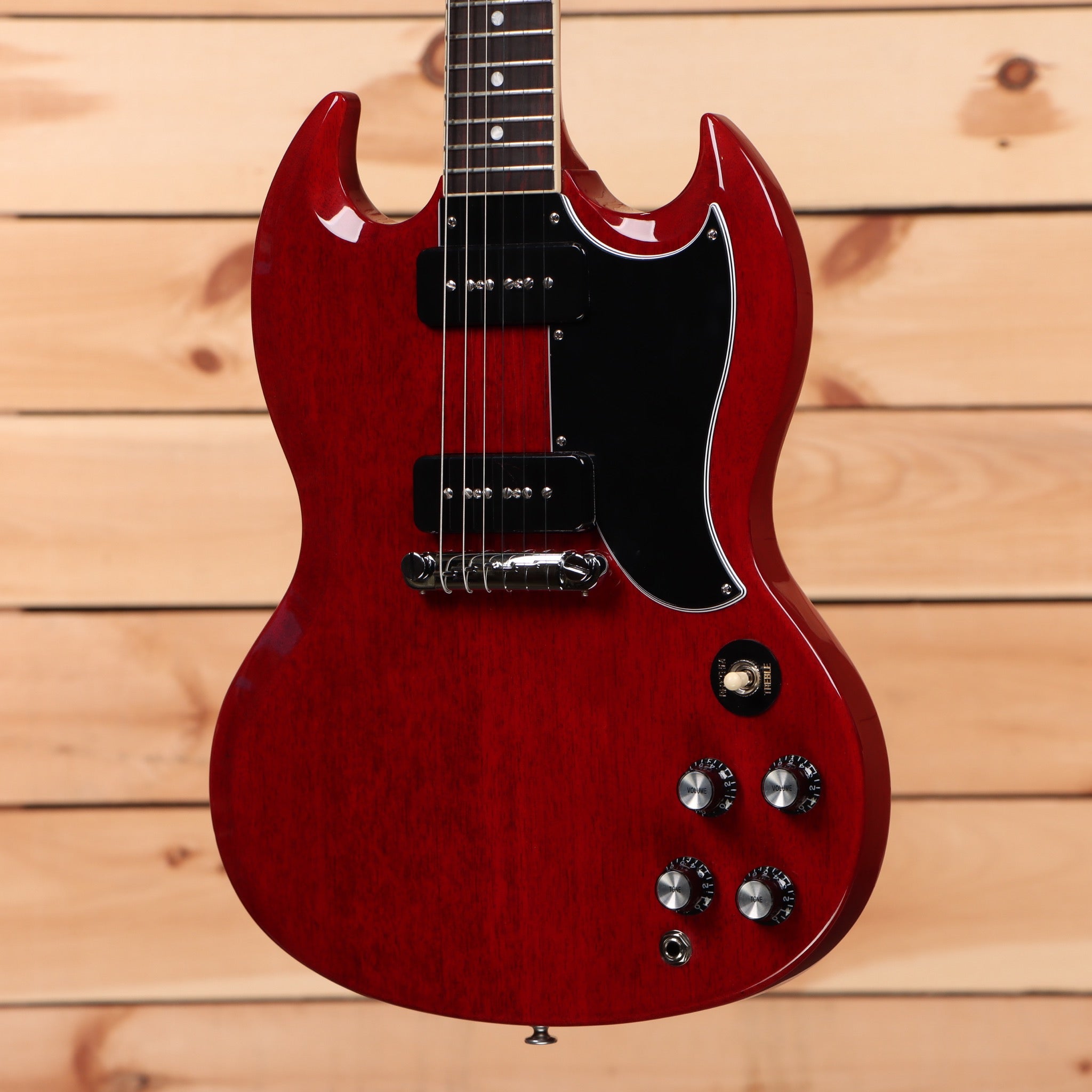 Gibson SG Special vintage cherry electric guitar with dual humbuckers and black pickguard