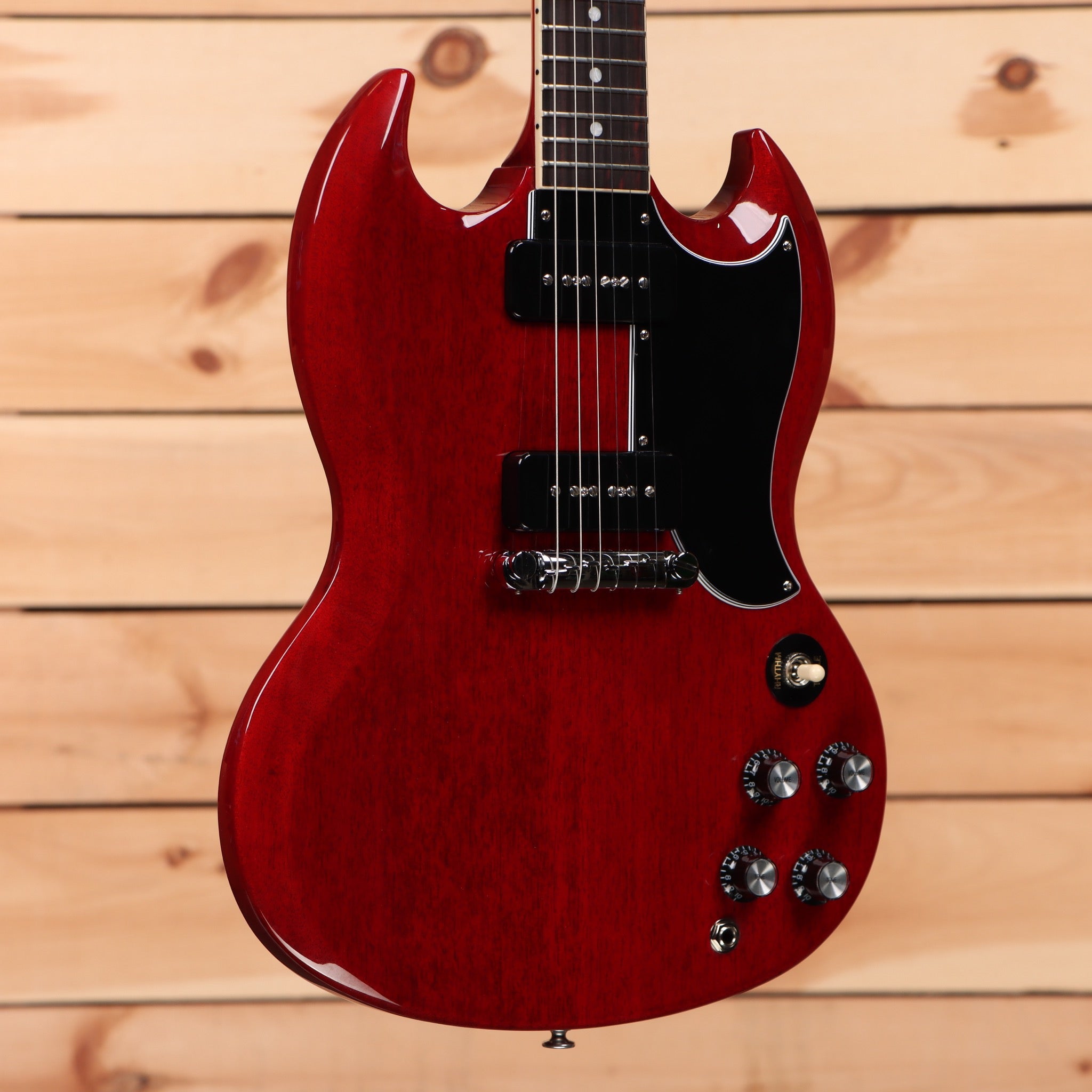Gibson SG Special electric guitar Vintage Cherry with black pickguard and dual humbuckers