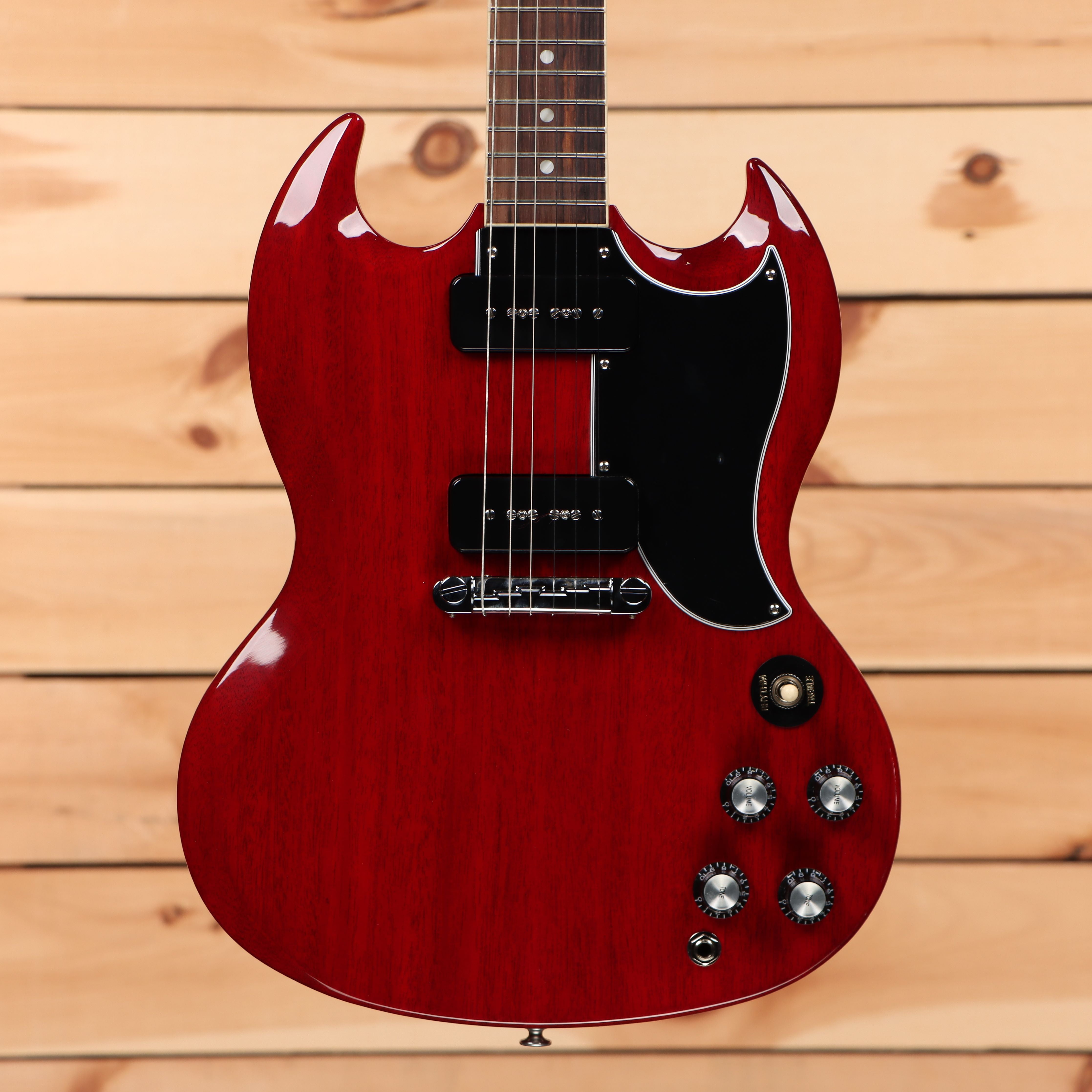 Gibson SG Special vintage cherry electric guitar with dual humbuckers and black pickguard