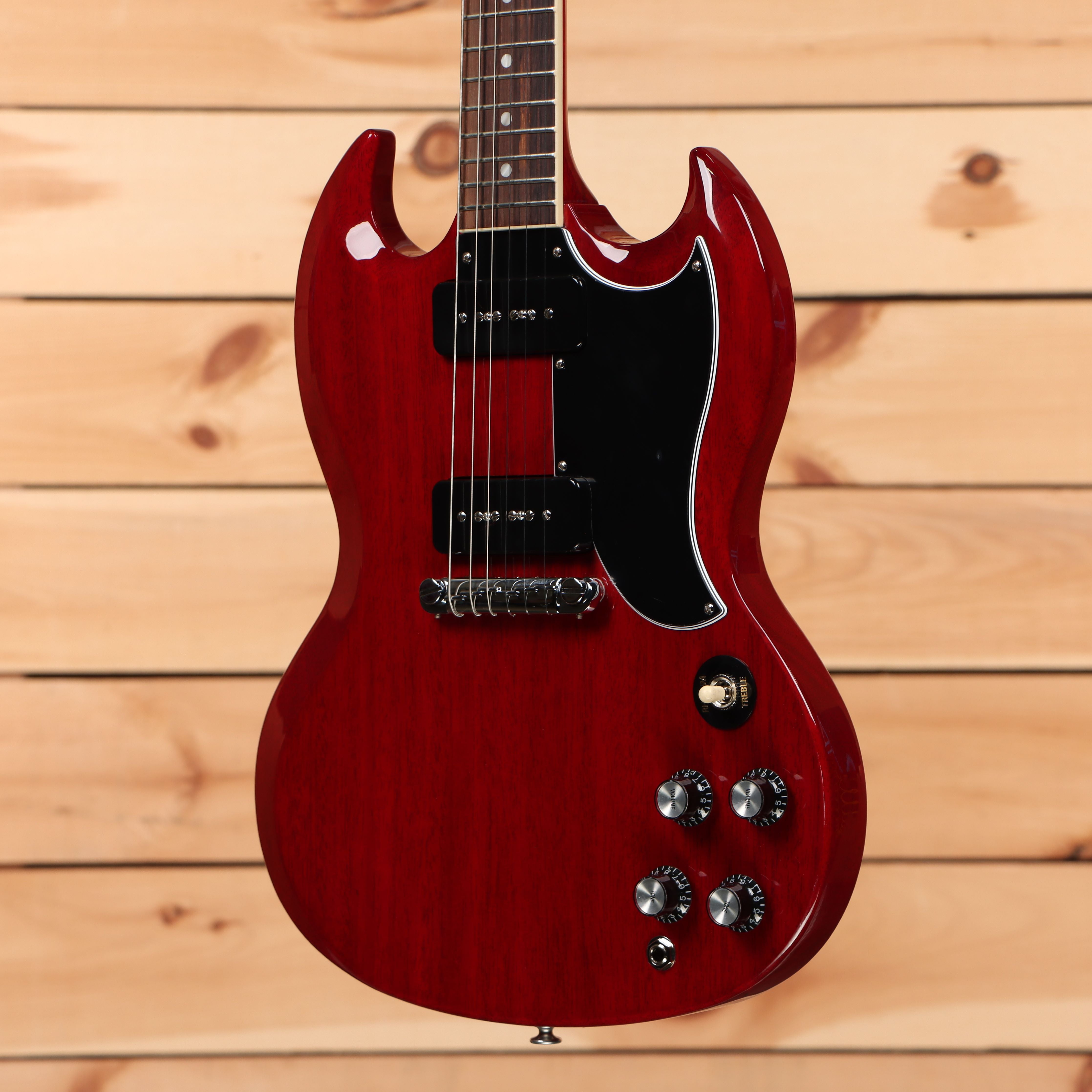 Gibson SG Special vintage cherry electric guitar with dual humbuckers and black pickguard