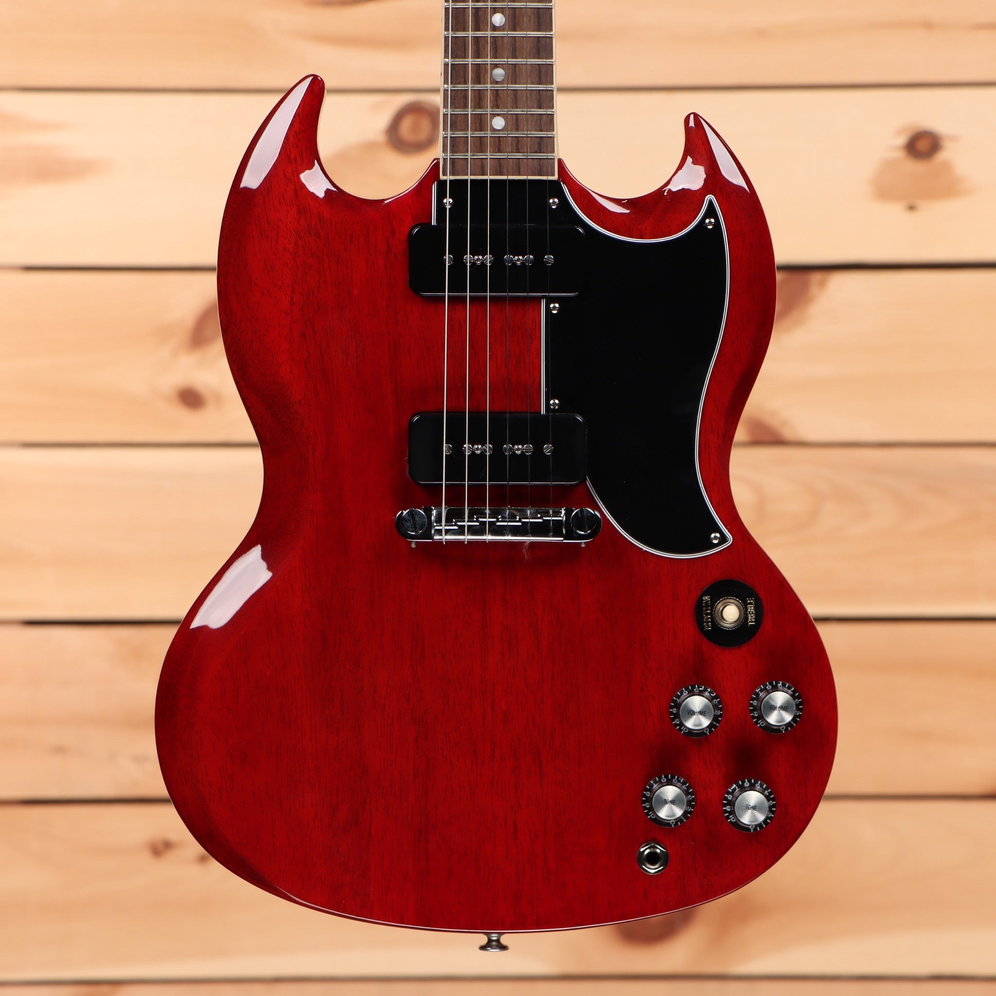 Gibson SG Special vintage cherry electric guitar with dual humbuckers and black pickguard