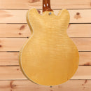 Gibson ES-335 semi-hollow electric guitar Figured Antique Natural with white binding and figured maple top
