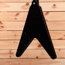 Gibson Flying V electric guitar Ebony black angular body with chrome hardware