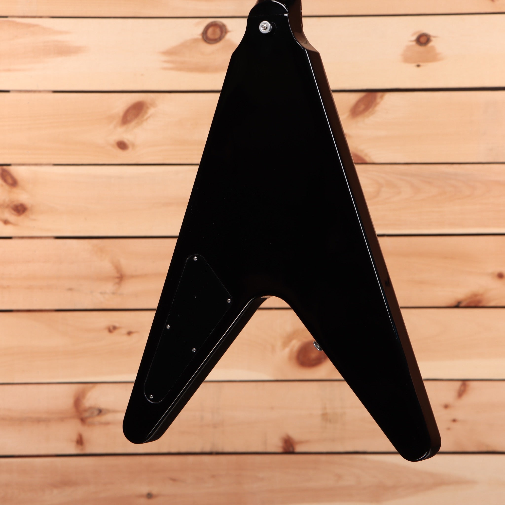 Gibson Flying V electric guitar Ebony black angular body with chrome hardware