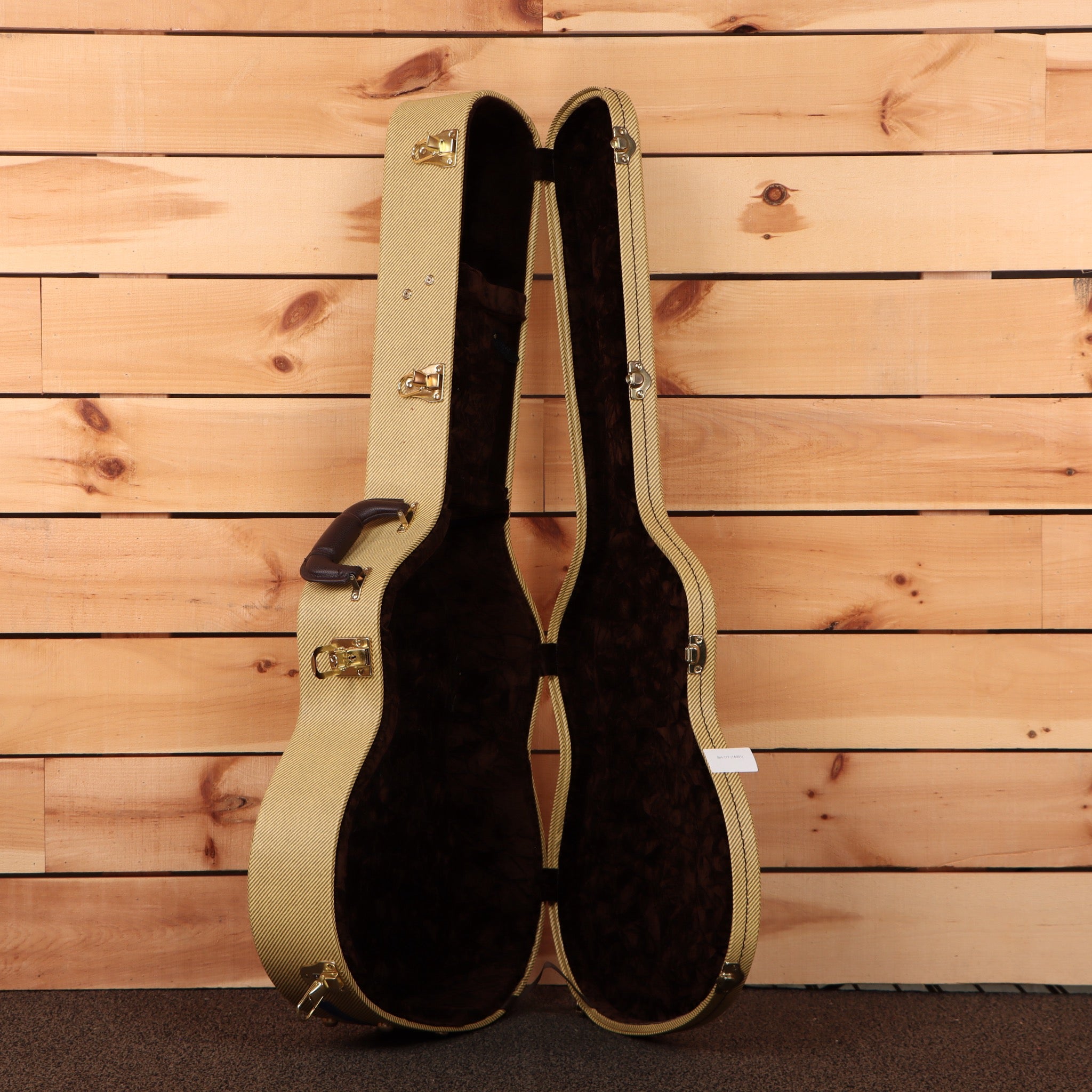Pre-owned Boucher SG51MV acoustic guitar natural finish with gold hardware and black interior case lining