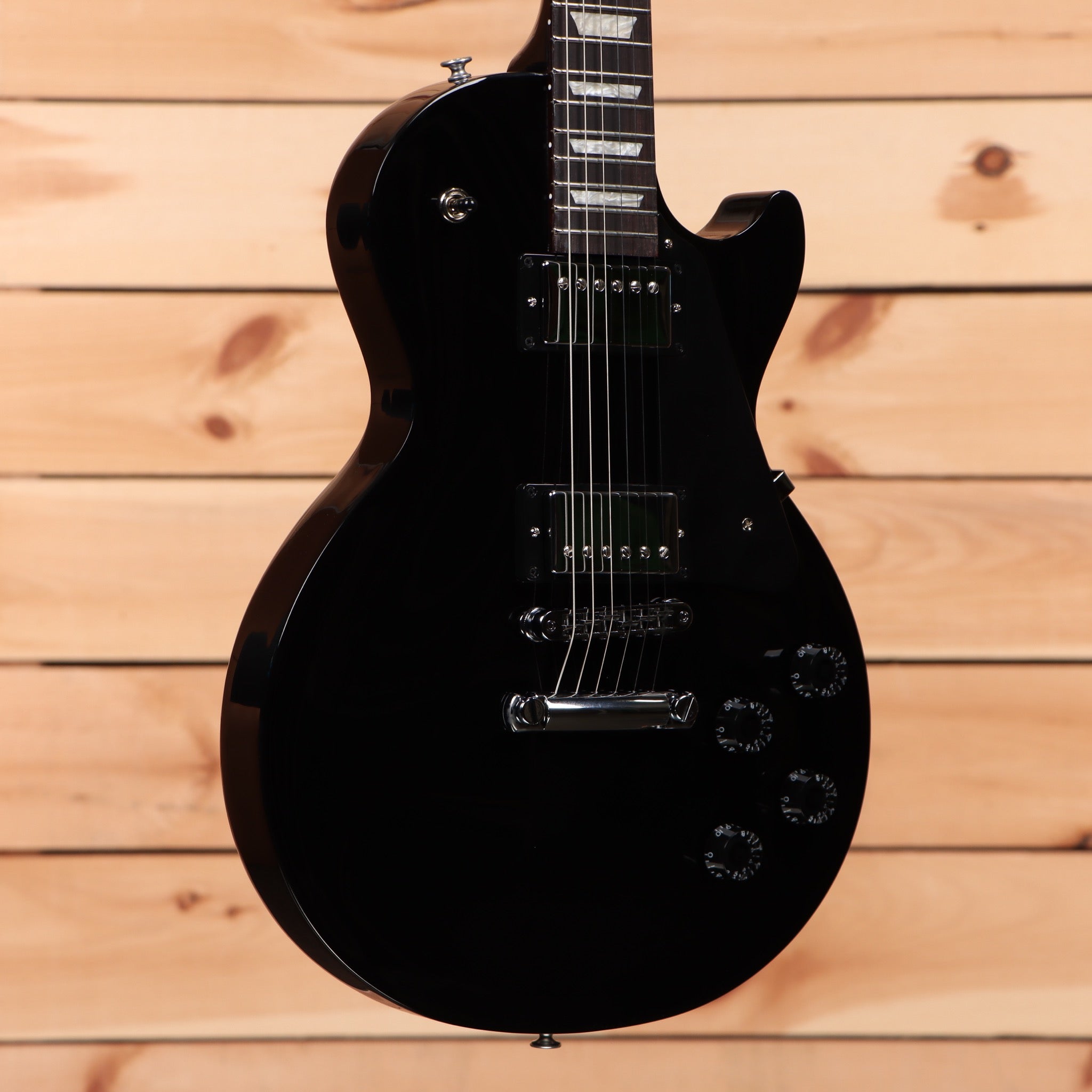 Gibson Les Paul Studio ebony electric guitar with dual humbucker pickups