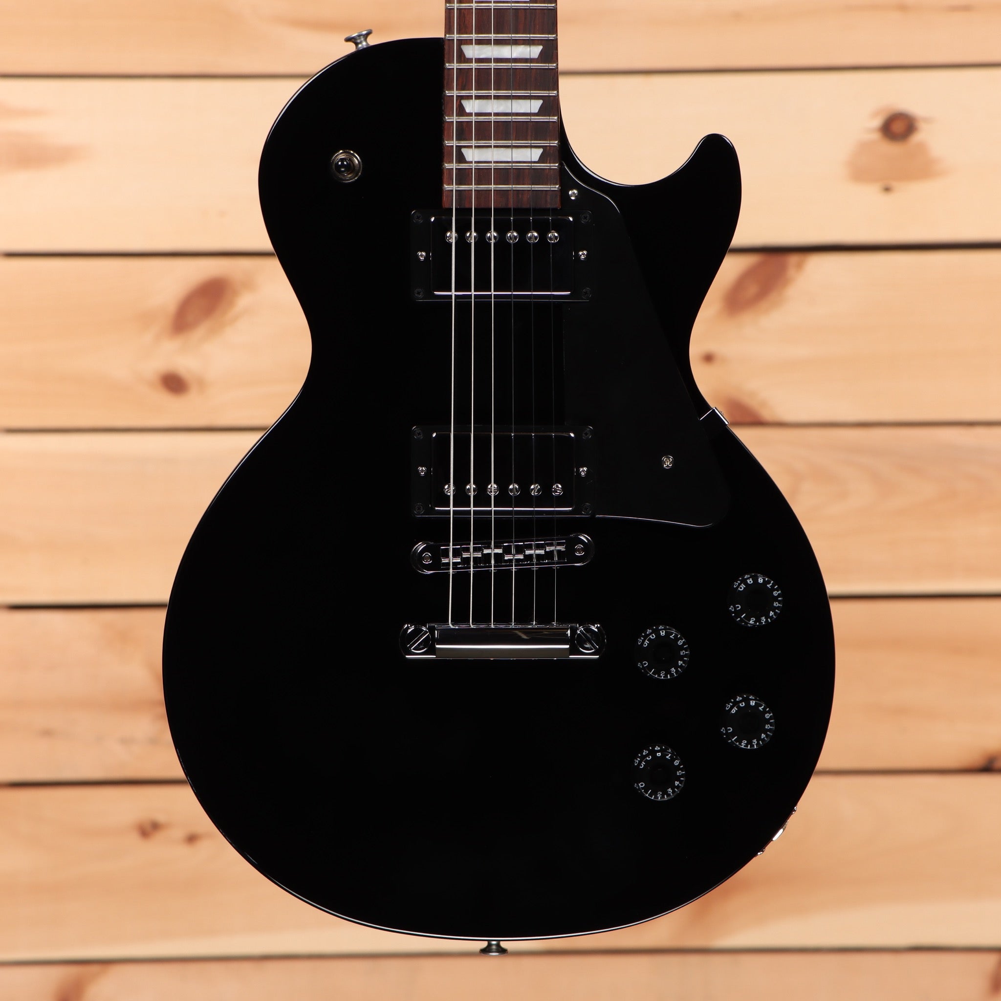 Gibson Les Paul Studio electric guitar Ebony finish with dual humbuckers and rosewood fretboard