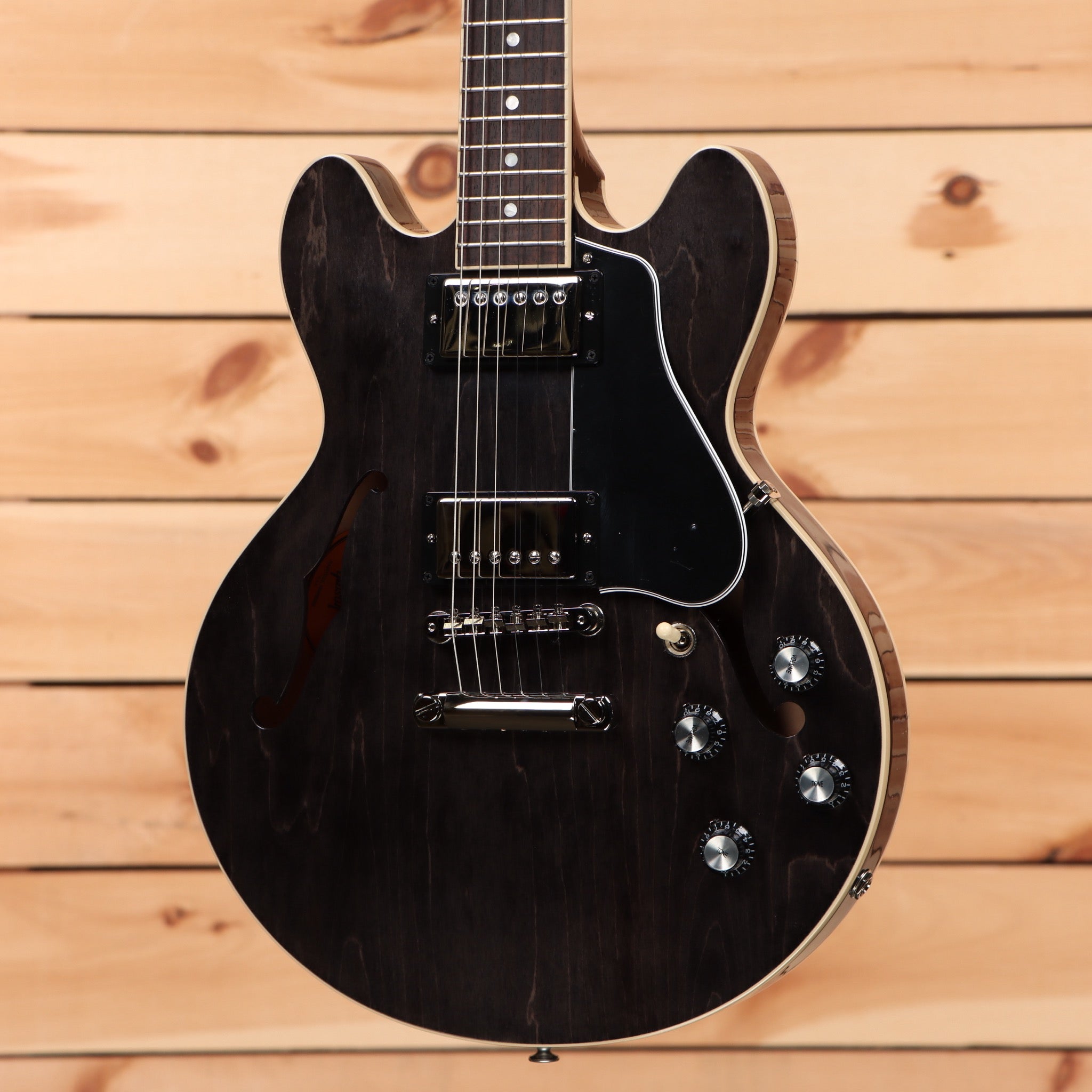 Gibson ES-339 semi-hollow electric guitar Transparent Ebony with dual humbuckers and maple binding