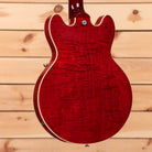 Gibson ES-339 semi-hollow electric guitar 60s Cherry with cream binding and figured maple back