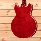 Gibson ES-339 semi-hollow electric guitar 60s Cherry with cream binding and figured maple back