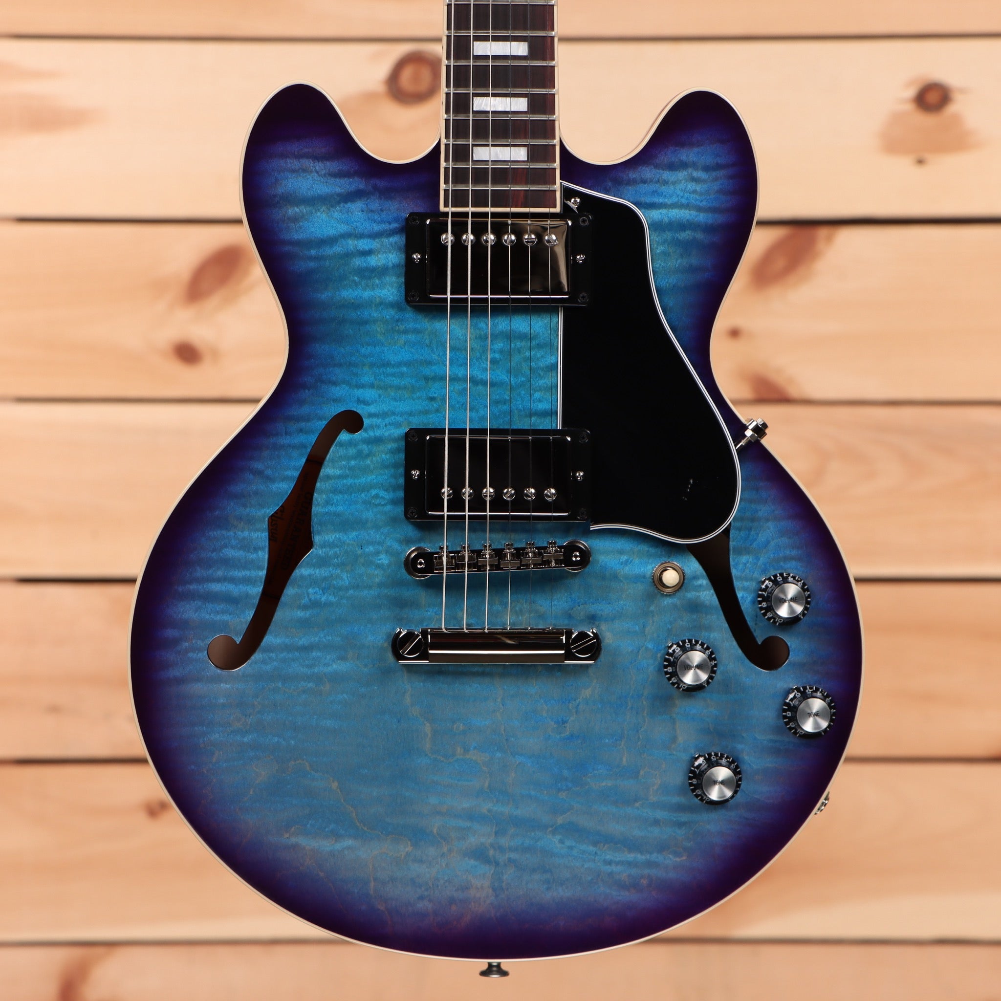 Gibson ES339 semi-hollow electric guitar Blueberry Burst with f-holes and dual humbuckers