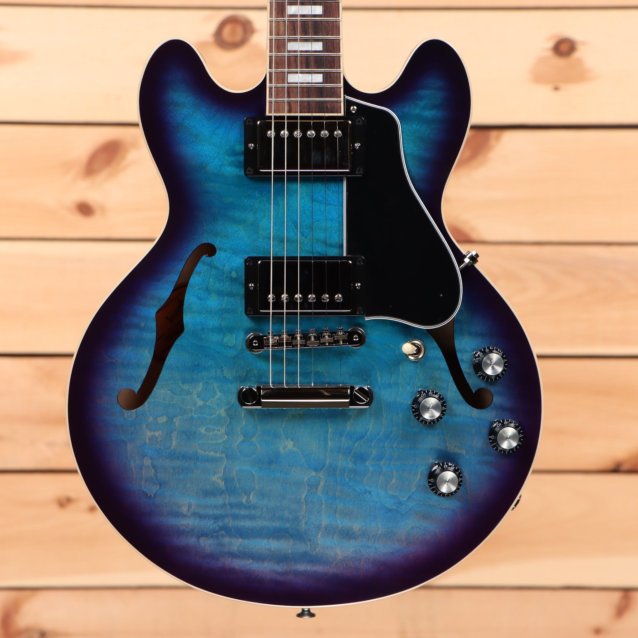 Gibson ES-339 semi-hollow electric guitar Blueberry Burst with dual f-holes and humbucker pickups