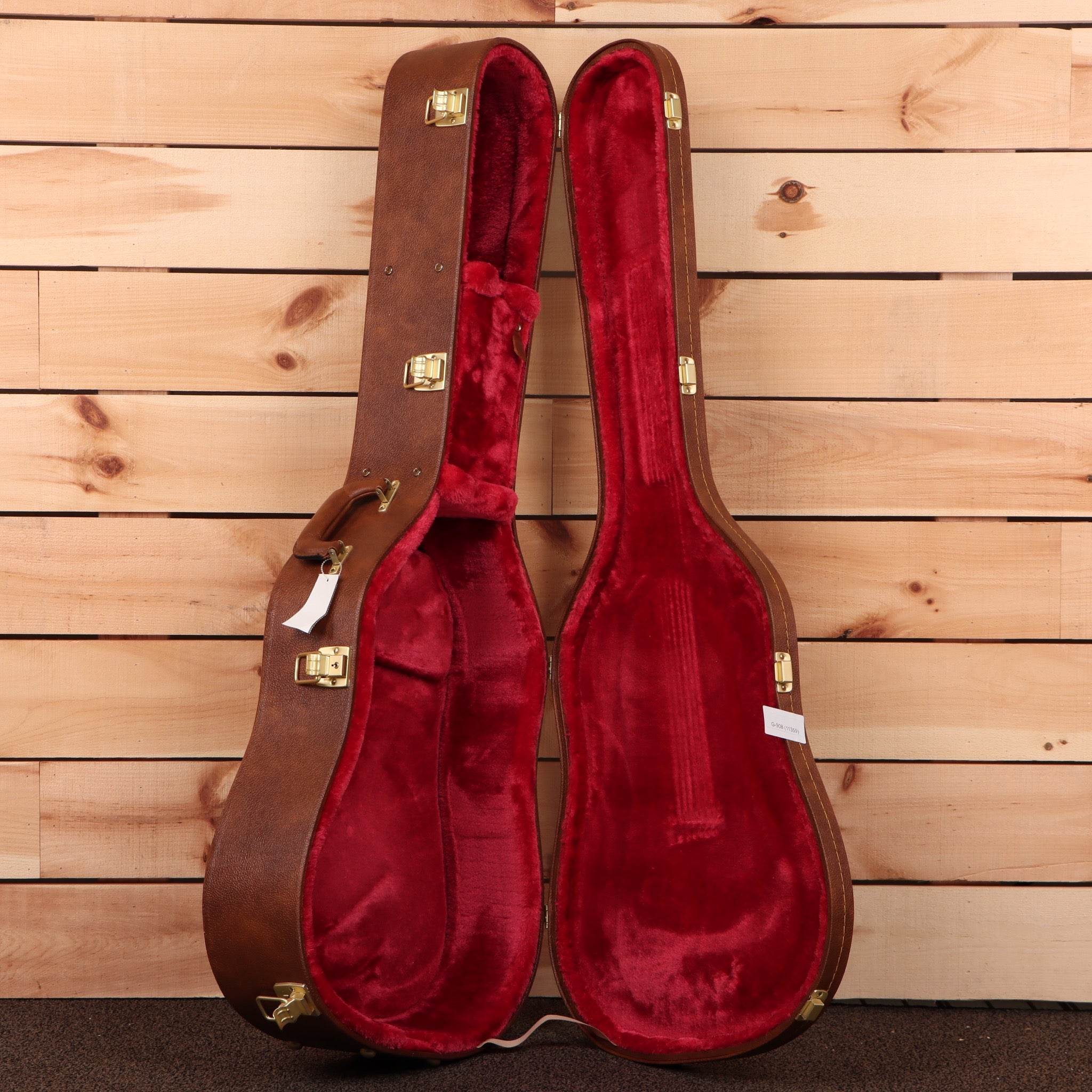 Gibson 60s J-45 Original acoustic guitar case brown leather red velvet interior