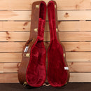 Gibson J35 acoustic guitar case brown leather red velvet interior gold hardware