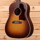 Gibson J45 50s acoustic guitar faded sunburst finish with white binding