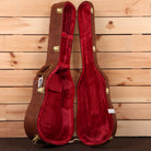 Gibson J45 50s acoustic guitar faded sunburst with brown leather case and red velvet lining