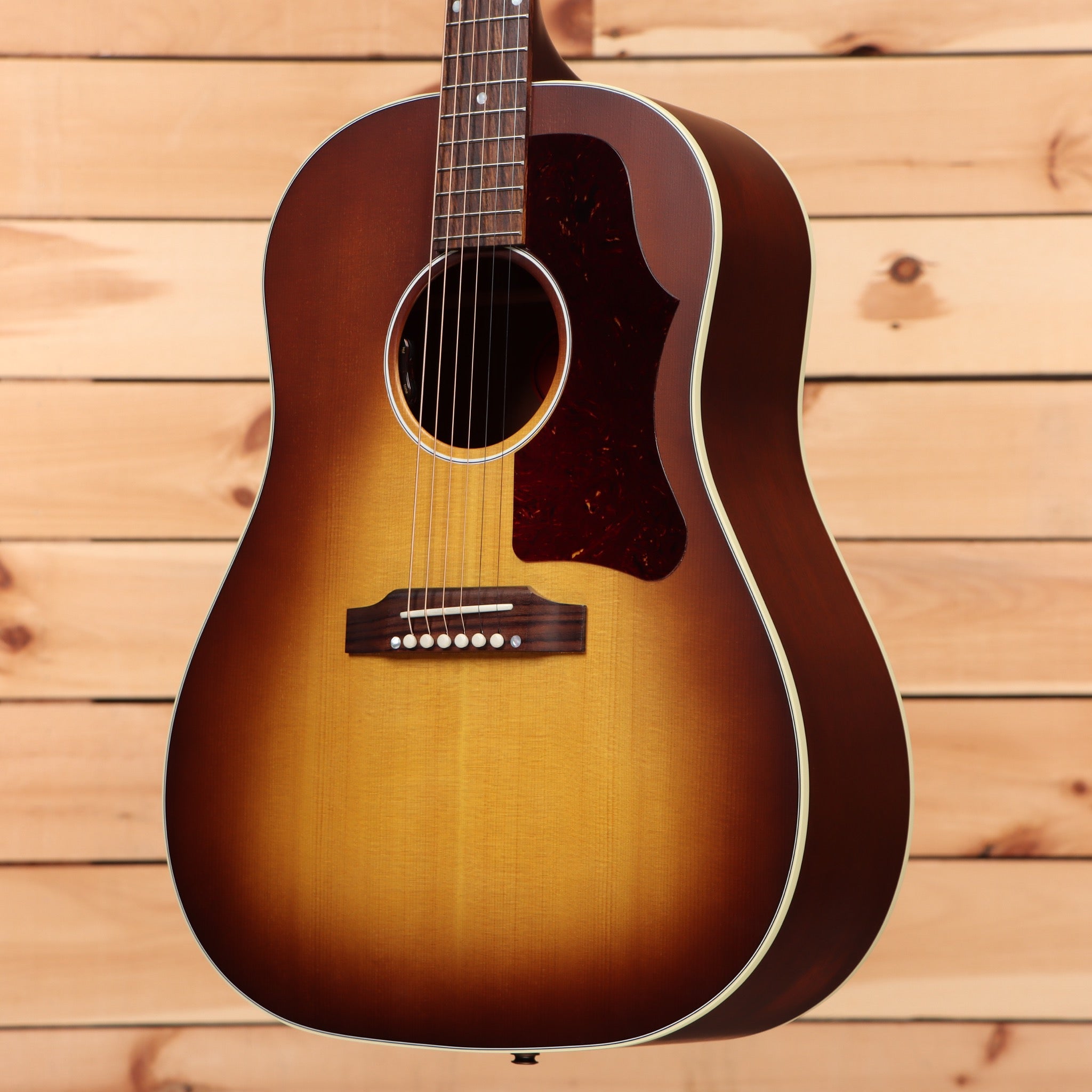 Gibson J45 50s acoustic guitar faded sunburst finish with white binding