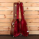 Gibson J45 50s acoustic guitar faded sunburst finish with burgundy velvet-lined hardshell case